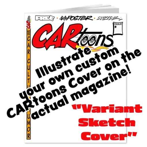 CARtoons Sketch Cover Issue with #25 best Of Content Inside. Draw on the Actual Blank Cover