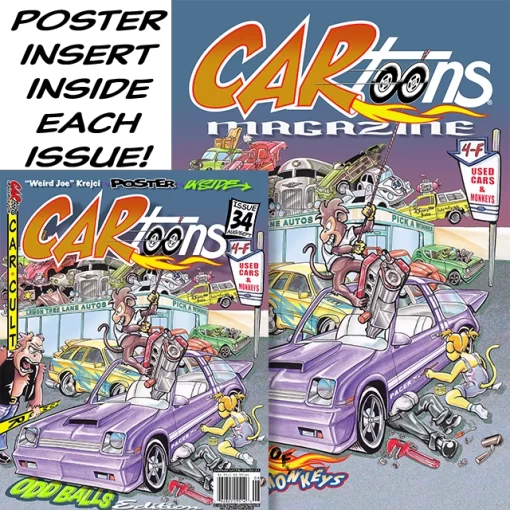 CARtoons Issue #34 about all Types of odd Ball Car Culture related.